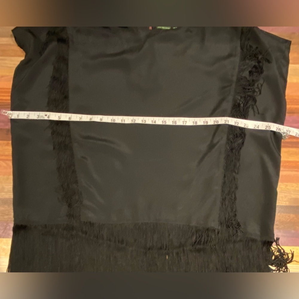 Anthropologie The Letter Black Fringe Top, size L - Picture 4 of 7